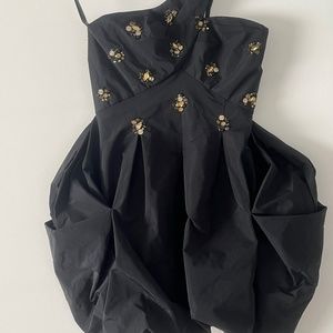 black one shoulder cocktail dress